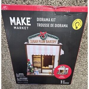 NIB Make Market 3D Diorama Kit Christmas Bakery Set Lights Up Holiday